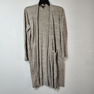Eileen Fisher Organic Linen Longline Open Front Cardigan Size XXS